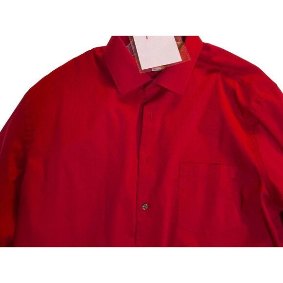 Van Heusen X-Large 17-17 1/2 32-33 Red  Cotton Blend  Long Sleeve Dress Shirt - Picture 12 of 12